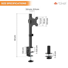 Artikel Double Monitor Desk Mount | Adjustable Heavy Duty Monitor Arms | VESA Mount with C Clamp & Grommet Mounting Base | Computer Monitor Stand for Screen up to 27 inch | Table Mounted | Black