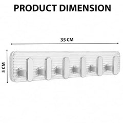 SIGNAMIO 6 Hook Shelf Adhesive Strip Wall Hanging Sticky Hook Black