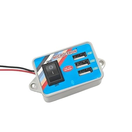 (1 Pc) 12V - 24V 3 USB Mobile Phone Battery Charger for Auto, Motorcycle, Bike, Car, Truck, Bus, Minibus, E-Rikshaw etc.