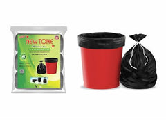 Newtone Garbage Bags | Small 17 X 19 Inches | 180 Bags (30 Bags X 6 Rolls) | Dustbin/Trash bin | Pouch Packing | (Green)