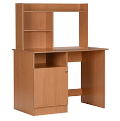DeckUp Zeus Engineered Wood Study Table and Office Desk (Wotan Oak & White)