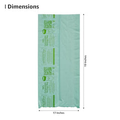 Presto! Amazon Brand - 100% Compostable Garbage Bags | Medium (M) | 45 Counts | 15 Bags X 3 Packs | 19 x 21 Inches | Strong and Durable | For Dry and Wet Waste, Green