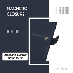 ENTHOPIA 13 to 14 Inches Folio Laptop Case Cover Vegan Leather Compatible for MacBook, Lenovo, Hp, Dell &Other Notebooks - Plain Cork