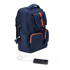 Skybags Hustle 15.6 Inch Compatible Laptop Backpack 31L | 3 Compartments with Flushed USB Ports (Type A & Type C) & Rain Cover | Side Bottle Pockets | Office & Travel Backpack for Men & Women (Navy)