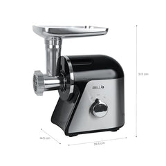 iBELL MT1650J Meat Grinder, 1800W, Stainless Steel, Heavy Duty Mincer Machine with 4 Attachments for Mincing/Chopping Meat, Sausage/Kebab Maker (Black)