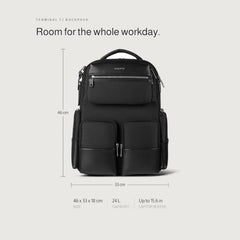scarters Terminal T2 Backpack 24L, Fits 15.6" Laptop (Black)