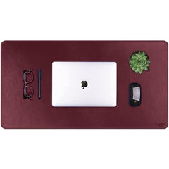 V-CUBE DESIGNS Premium Vegan Leather Desk Mat 90X45cm 2.4mm Thick&Padded|Laptop Mat/Extended Mouse Pad/Stitched, Reversible, Sturdy Deskspread with High Tear/Peel Strength|Anti-Slip,Splash-Proof|Blue