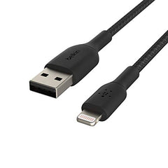 Belkin Apple Certified Lightning to USB A and Sync Tough Braided Cable for iPhone, iPad, Air Pods, 3.3 feet (1 meters) – White