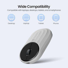 Portronics Toad 6 Bluetooth Wireless Mouse with 2.4 GHz USB Receiver, Multi-Device Pairing, Built in Battery, 1600 DPI Sensor(Black)