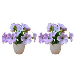 fancymart Artificial Flower Plant Home Décor with Small Size Pot | Pack of 2 | Plant Hanging for Home Decor | Office Decor (DESIGN-01)