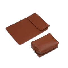 ENTHOPIA 13 to 14 Inches Folio Laptop Case Cover Vegan Leather Compatible for MacBook, Lenovo, Hp, Dell &Other Notebooks - Plain Cork