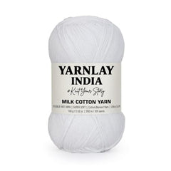 Yarnlay 3 Ply Soft Milk Cotton Yarn for Crochet Knitting, Amigurumi, Punch Needle .DIY Crafts, Summer Wear,Flowers Toys & Cushion Covers 100g (250m) (Shade 34: Grey)