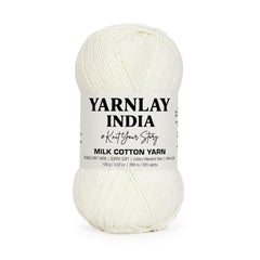 Yarnlay 3 Ply Soft Milk Cotton Yarn for Crochet Knitting, Amigurumi, Punch Needle .DIY Crafts, Summer Wear,Flowers Toys & Cushion Covers 100g (250m) (Shade 34: Grey)