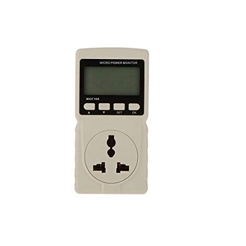 Syga Digital LCD Micro Power Meter Analyzer Monitor 220V 10Am AU Plug GM86 Tester Measuring Power Factor/Frequency/Ammeter Voltmeter (White)