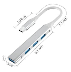 Sounce 4-Port USB 3.0 Hub for PC – High-Speed Aluminum USB Hub Compatible with PC, MacBook, Mac Pro, Mac mini, iMac, Surface Pro, and XPS. 4-Port High Speed USB Hub with Aluminium Shell