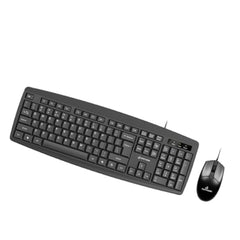 Earthonic WKM-100-E Wired Keyboard & Mouse Combo, USB Plug & Play Setup, Comfortable Design, Adjustable Keyboard Stand, 1.5 M Cable Length for Windows, Mac OS Computer