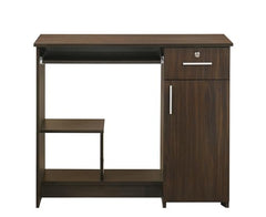 DeckUp Plank Giona Engineered Wood Study Table and Office Desk (Walnut and White, Matte Finish)
