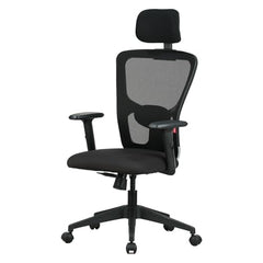 Featherlite ''Astro'' Mesh Home & Office Ergonomic Chair with, Adjustable Lumbar Support, Adjustable Armrest & DIY (High Back, Black)