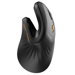 ProtoArc Ergonomic Mouse, EM11 NL Bluetooth Rechargeable Wireless Vertical Mouse, 3 Multi-Device Connectivity for Computer/PC/Laptop, 2.4GHz Optical Mice for Windows, Mac OS, Black/Orange