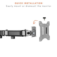 Artikel Double Monitor Desk Mount | Adjustable Heavy Duty Monitor Arms | VESA Mount with C Clamp & Grommet Mounting Base | Computer Monitor Stand for Screen up to 27 inch | Table Mounted | Black