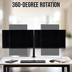 WE CLEVER Heavy duty Dual monitor stand Mount, Height Adjustable desk C clamps & Mounting holes, Full motion Tilt & Swivel Monitor Arms, For 13" - 30 inches computer screens 20kg Each arm (Black)
