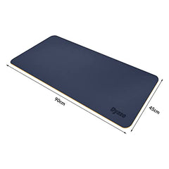 Dyazo Vegan PU Leather Mouse Pad for Remote Work/Office/Gaming, Large Desk Mat, Dual-Sided Anti-Slip, Water-Resistant Design (800 x 300mm, Navy Blue & Yellow)