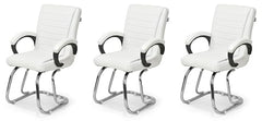 RATISON Special Director Principal Manager Office Visitor with arm Rest with Double Pipe Frame and Cushioned seat Back (2, Black, Double Pipe Frame)