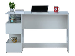 DeckUp Zeus Engineered Wood Study Table and Office Desk (Wotan Oak & White)
