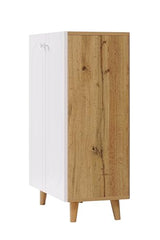 DeckUp Milo Engineered Wood 2-Door Shoe Rack (Wotan Oak & White, Matte Finish)