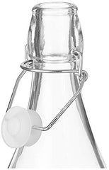 Amazon Brand - Solimo Silica Glass Bottle with Flip Cap, 1 Litre, Set of 4, Transparent