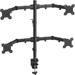 Gitru Quad Monitor Desk Mount, Free Stand for 4 Screens 14-27 Inch, VESA 75x75mm, 100x100mm, C Clamp Type