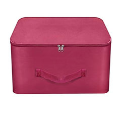 Storite 2 Pack Nylon Wardrobe Bag Underbed Cloth Storage Organizer | Moisture Proof Storage Bag, Storage box for Clothes Saree Bags, Zippered Closure & Handle - Magenta,37x34x23 cm