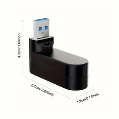 Bestor 4-Port USB 3.0 Hub, Rotatable 90°/180° USB Splitter with 3 USB Ports & 1 USB-C Power/Data Port, USB Extender for Laptop, MacBook, iMac, Mac Pro, and More