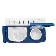 Voltas Beko, A Tata Product 8 Kg 5 Star Semi-automatic Top Load Washing Machine with Double Waterfall Technology (WTT80UHA / OK5I0I0W01E, Blue, 5 Knob Control Method)