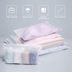 OSDUE Polyethylene Frosted Zipper Bags 30x35cm Pack of 10 – Transparent LDPE Zip Lock Storage Bags for Clothes, Shoes, Cosmetics, Jewellery, Toiletries & Travel