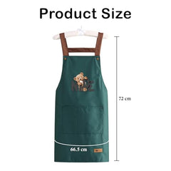 MOMISY Kitchen Apron – Adjustable Cooking Apron with Straps & Front Pockets (Dark Green)