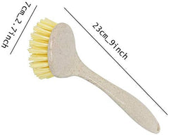 SYGA Kitchen Scrub Brush Sink Bathroom Brushes with Comfortable Grip Handle Odourless Bristles for Pot Pan Cast Iron Skillet Dishes Cleaning (Beige) Pack of 10