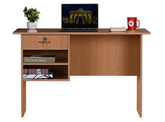 DeckUp Plank Giona Engineered Wood Study Table and Office Desk (Walnut and White, Matte Finish)