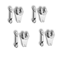 M Fabrics Stainless Steel Pant Trouser Hooks (Silver, 2-Part Sew-On, Set of 20) | Rust-Free Fasteners for Pants, Shorts, Dresses & Garments