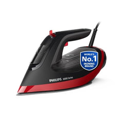 Philips DST6130/40 Steam Iron, Black and Red | 2800W, No Burns Guaranteed, 50 gm/min Steam, 220 gm Ultra Steam Boost, 6 Layer SteamGlide Plus Soleplate