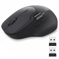 Rapoo MT760L Ergonomic MultiDevice Mouse, Rechargeable, Onboard Memory, Blk