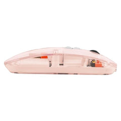 Arctic Fox Clearview Transparent Wireless and Bluetooth Rechargeable Mouse, USB Receiver,LED Battery Magic Silm for Office/PC/Mac/Laptop/Apple/ipad(Pink)