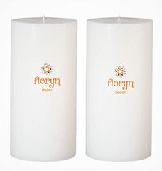 Floryn Decor® Paraffin Wax Pillar Candle (Set of 6, 3 X 6 Inch, White) | Dripless | Smokeless | Unscented | Burning time- 60 hrs | Hand Poured | Christmas Candle