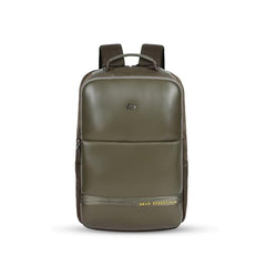 Gear Elevate Faux Leather 20L Water Resistant Anti-Theft 4 Compartment Backpack/Laptop Bag/Office Bag With Raincover For Men/Women (Olive-Yellow)