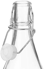Amazon Brand - Solimo Silica Glass Bottle with Flip Cap, 1 Litre, Set of 4, Transparent