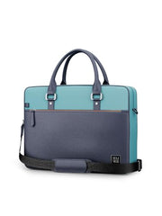 EUME Commute Laptop Bags for Men & Women Office Use| Gift | with Padded Compartment | Vegan Leather & Nylon Fabric | Fits Up to 15.6" Laptop & MacBook, 11L, Black & Forest Green
