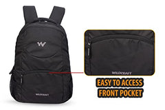 Wildcraft Polyester Stylish 25.6 Liters Multi-Colour 4 Compartment Laptop Backpack (Black)