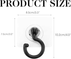 Heavy Duty 360° Rotating Self Adhesive Ceiling Hooks – No Drill, Waterproof Sticky Hooks for Hanging Plants, Wind Chimes, Lights & Mosquito Nets (360° Rotating Ceiling Hooks Pack of 5) (BLACK)