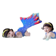 MOMISY Newborn Photography Props Baby Girl Photo Props for Infant Hand Crocheted Peacock dress with headband- Blue