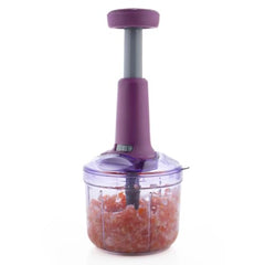 MAGIC SPOON Hand Push Chopper 1000ML, Vegetable & Onion Chopper with 4 Stainless Steel Blades, Manual Food Chopper for Garlic, Chilli, Dry Fruits, Nuts Cutter & Salad Preparation for Kitchen, Pista